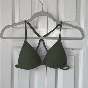 Strappy Army Green Bikini Top